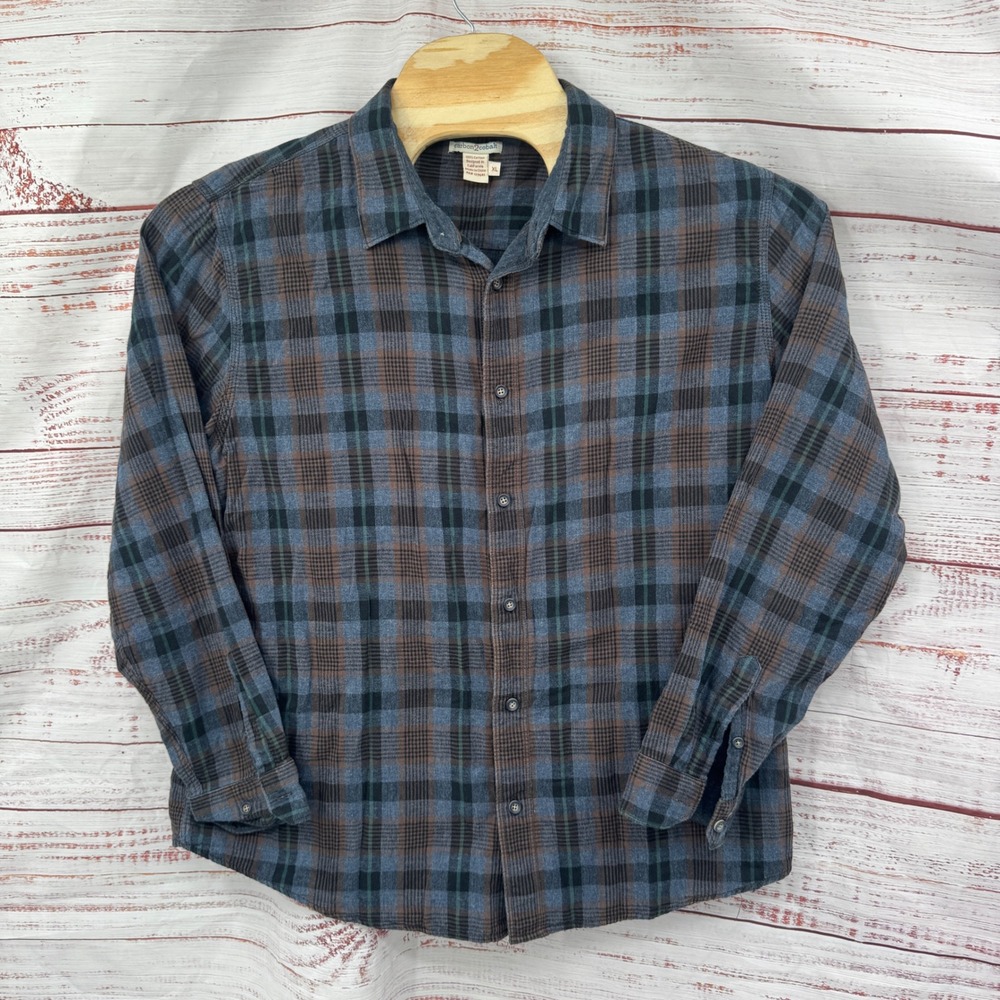 carbon 2 cobalt Plaid Flannel Shirt Mens Size XL Plaid Button Down Lightweight